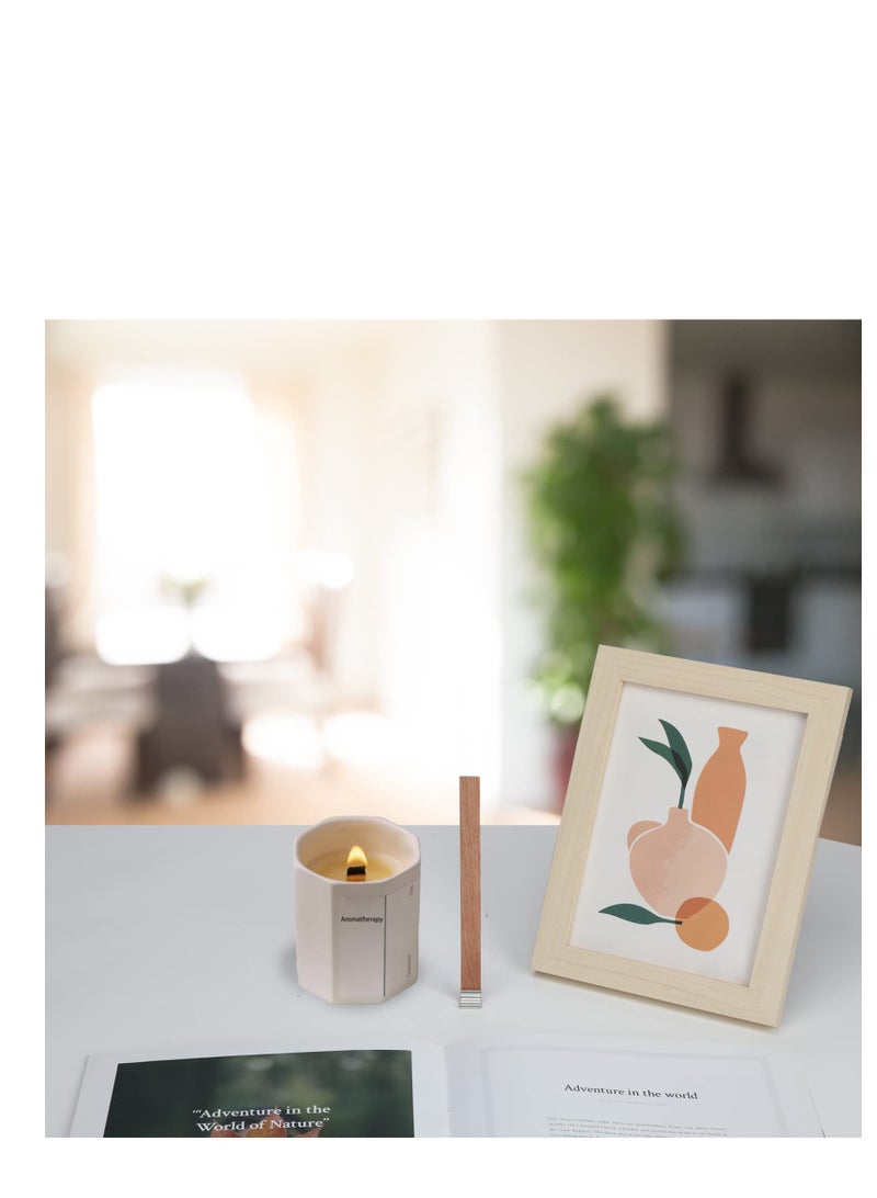 SYOSI 40 Pcs Wood Wicks Kit for Candle Making, Wooden Candle Wicks Smokeless, 4 Size Natural Wooden Wick Cores with 40 Iron Stand Smokeless Scented Candle Holder, for Candle Making Candle DIY Craft - Image 5