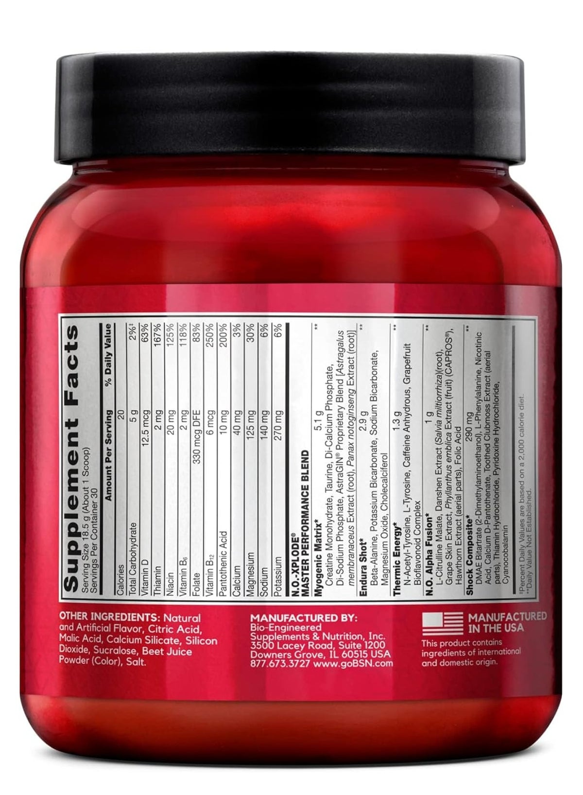 Bsn No Xplode Legendary Pre-Workout 555G Watermelon Flavor 30 Serving