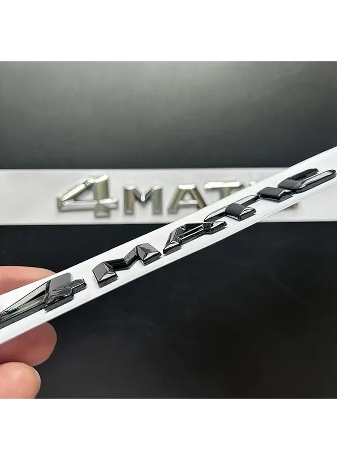 بلاستيك ABS 4MATIC ملصق كروم ملون لتزيين جانب ومصد صندوق السيارة، تصميم بارز طويل الأمد ومقاوم للعوامل الجوية، شعار السيارة وإكسسوارات زينة للسيارة - Image 1
