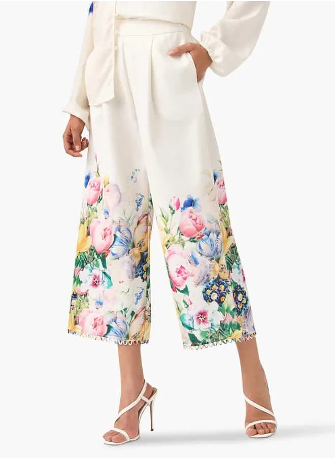 تواكستريمز 2Xtremz Floral Print Culottes with Zip Closure and Pockets