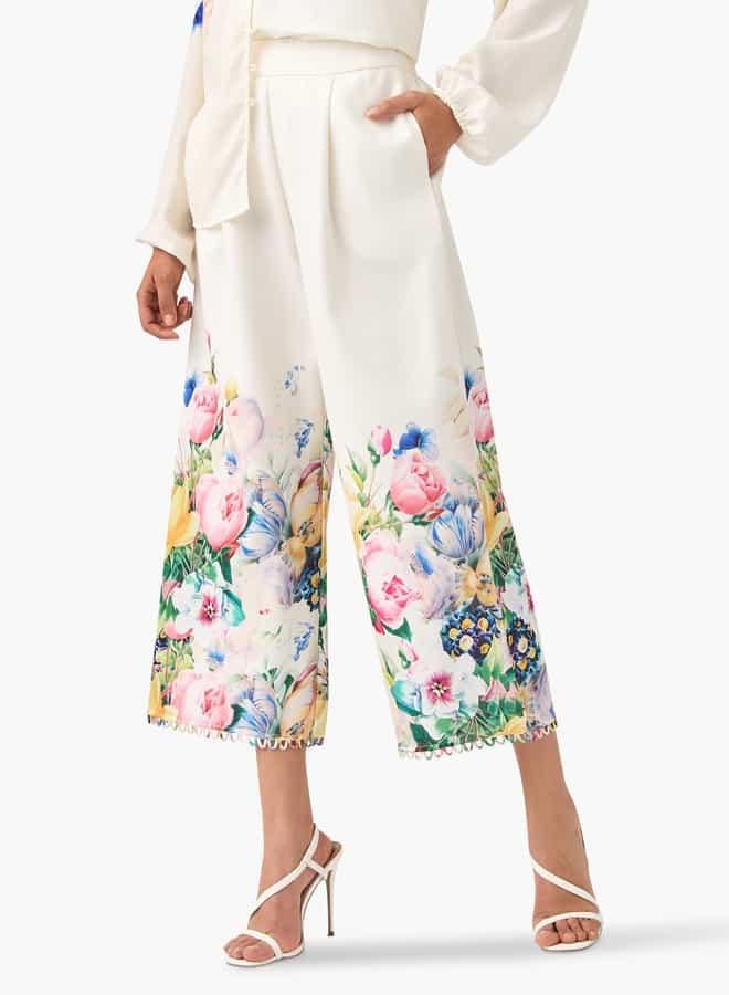 2Xtremz Floral Print Culottes with Zip Closure and Pockets - Image 1