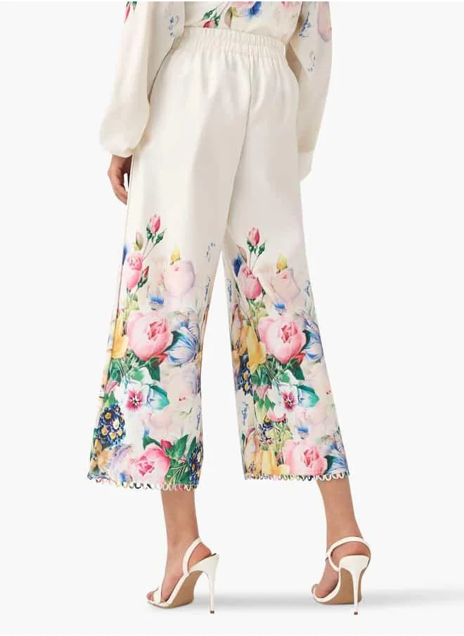 2Xtremz 2Xtremz Floral Print Culottes with Zip Closure and Pockets