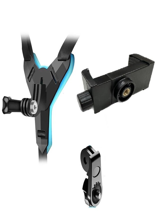 Like Star Helmet Chin Strap Mount with Mobile Clip & Screw Compatible with All Smart Phones Go pro Hero (Helmet Mount KIT) - Image 1
