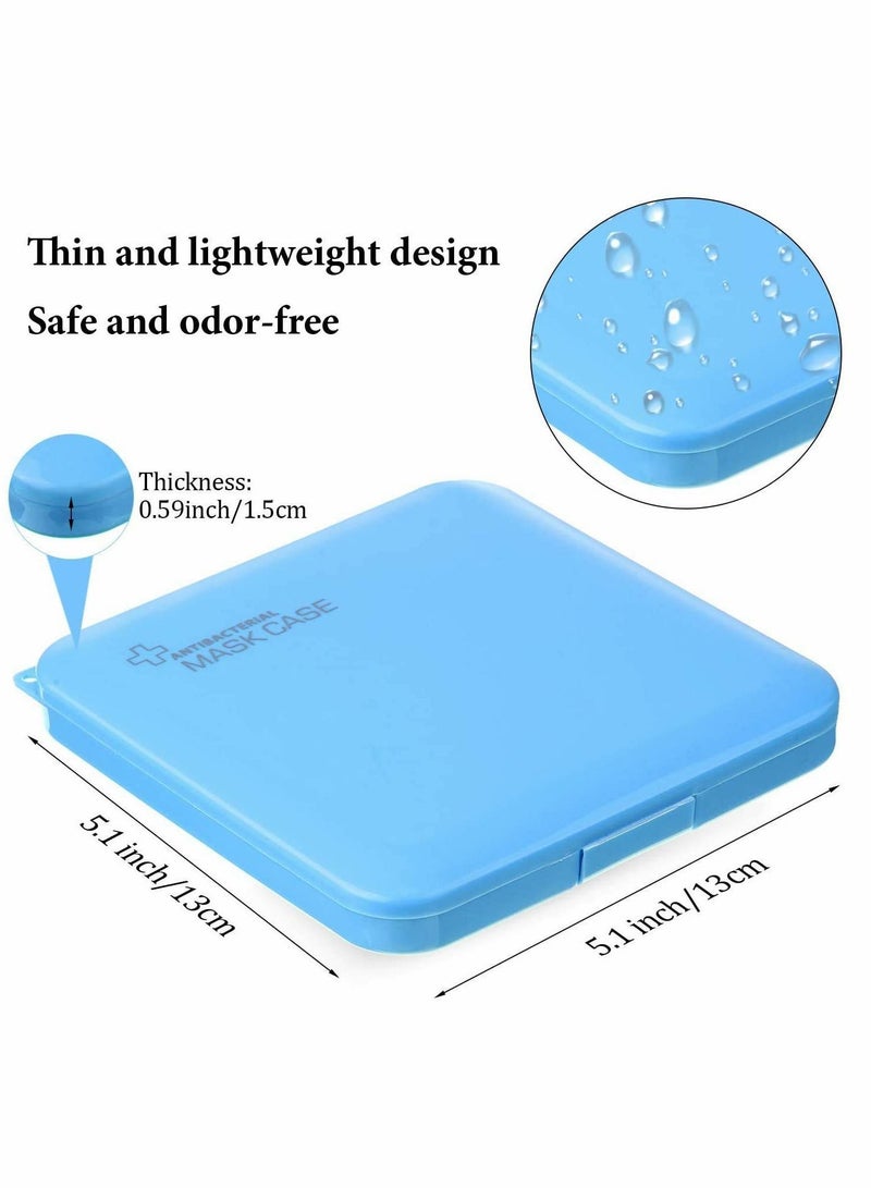 Y&D Mask Storage Case Portable Face Box for Recyclable Clip Organizer with Lids Cover Pollution Prevention (Clear White Clear Blue Blue) - Image 5