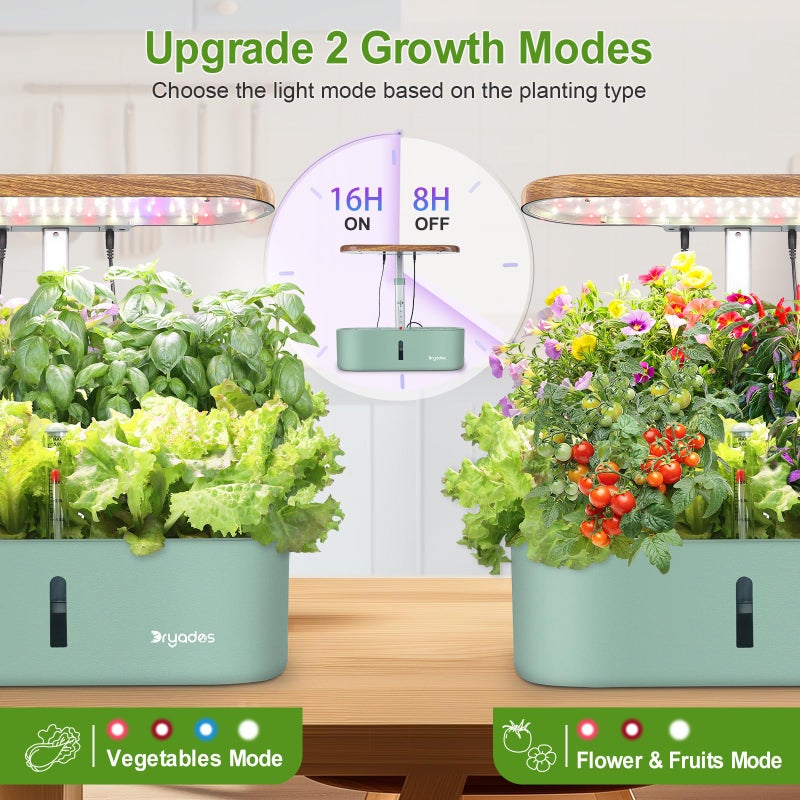 DRYADES Hydroponics Growing System Indoor Garden: 12 Pods Herb Garden Kit Indoor with LED Grow Light Plant Germination Kit Aeroponic Healthy Fresh Herbs Vegetables Hydroponic Planter for Home Kitchen Office - Image 4