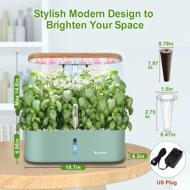 DRYADES Hydroponics Growing System Indoor Garden: 12 Pods Herb Garden Kit Indoor with LED Grow Light Plant Germination Kit Aeroponic Healthy Fresh Herbs Vegetables Hydroponic Planter for Home Kitchen Office - Image 5