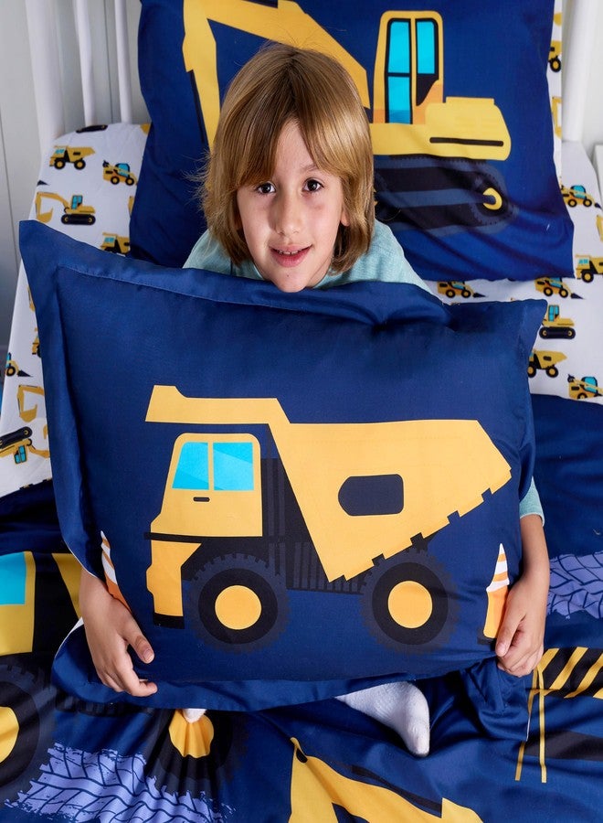 Joiedomi Kid Twin Comforter Set 5 Piece Construction Vehicle Bedding Set for Boys Girls Super Soft Microfiber Bed in a Bag with Comforter Sheets Pillowcase Sham - Image 2
