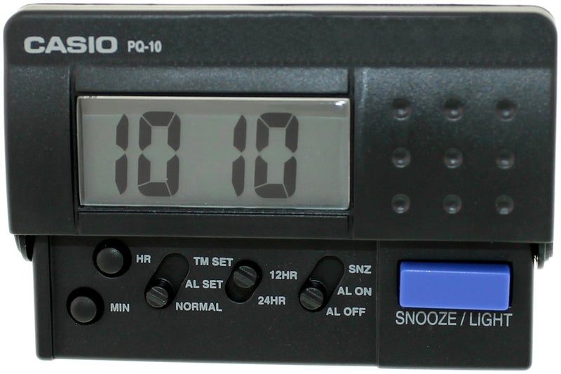 Casio Travel Alarm Clock Black PQ10-1R - Image 1