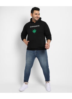 Instafab Plus Instafab Plus Men's Black Bhangover Hoodie With Kangaroo Pocket  - Image 3