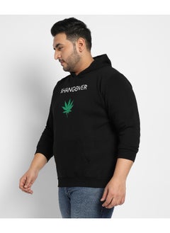 Instafab Plus Instafab Plus Men's Black Bhangover Hoodie With Kangaroo Pocket  - Image 5