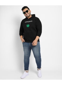 Instafab Plus Instafab Plus Men's Black Bhangover Hoodie With Kangaroo Pocket  - Image 4