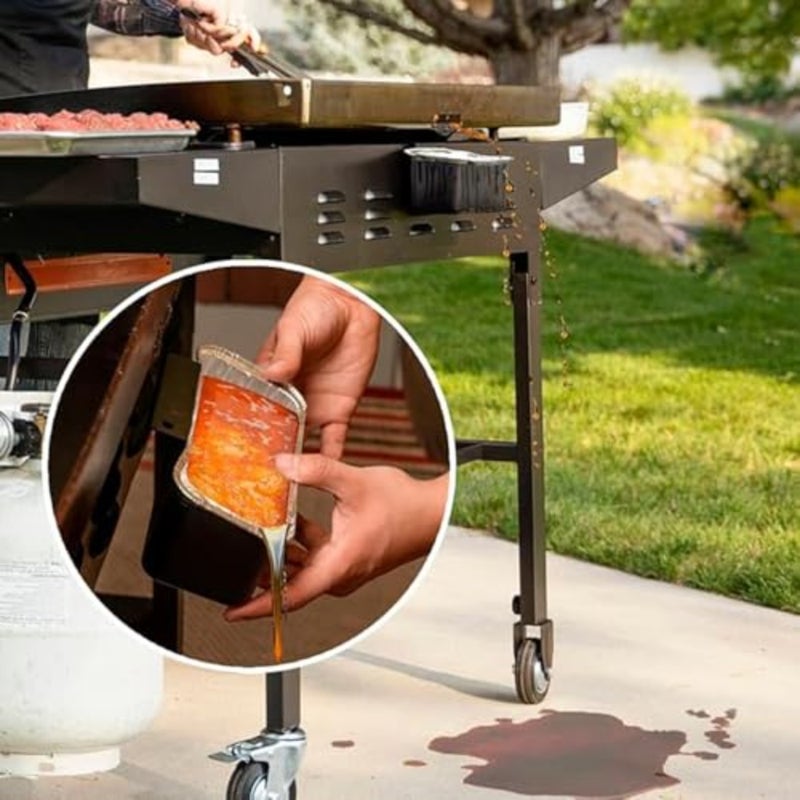 Griddle Grease Catcher Trap Upgraded Rear Grease Drainage Cup Funnel Fit for Black Stone Grilling, Grill Barbecue Accessories Drip Pans Tray, Enclosed Grease Catcher Funnel and Grease Trap - Image 3