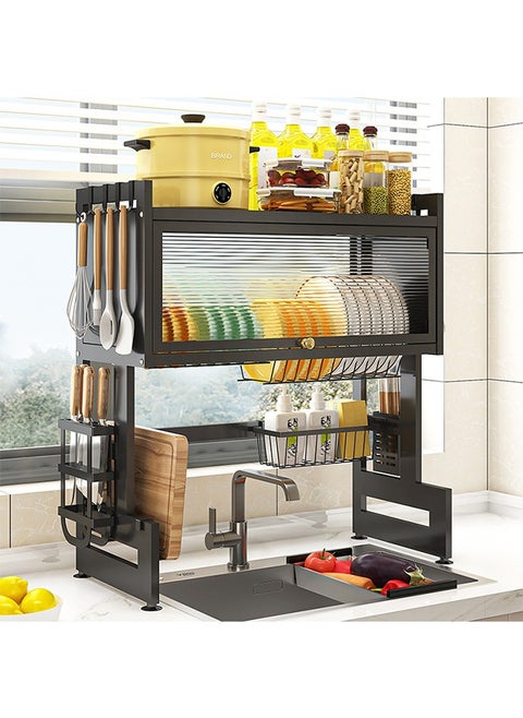 Dish Drying Rack Above Kitchen Sink, Over The Sink Dish Rack, Large Dish Drying Stand Drainer with Utensil Holder for Kitchen Countertop Organizer(75cm)