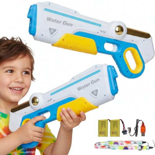 VikriDA Electric Water Gun with Free Extra Rechargeable Battery LED Lights & Self-Filling Function 25–32 Ft Long Range High Pressure Water Blaster Pool & Beach Summer Toy – Multicolor - Image 1