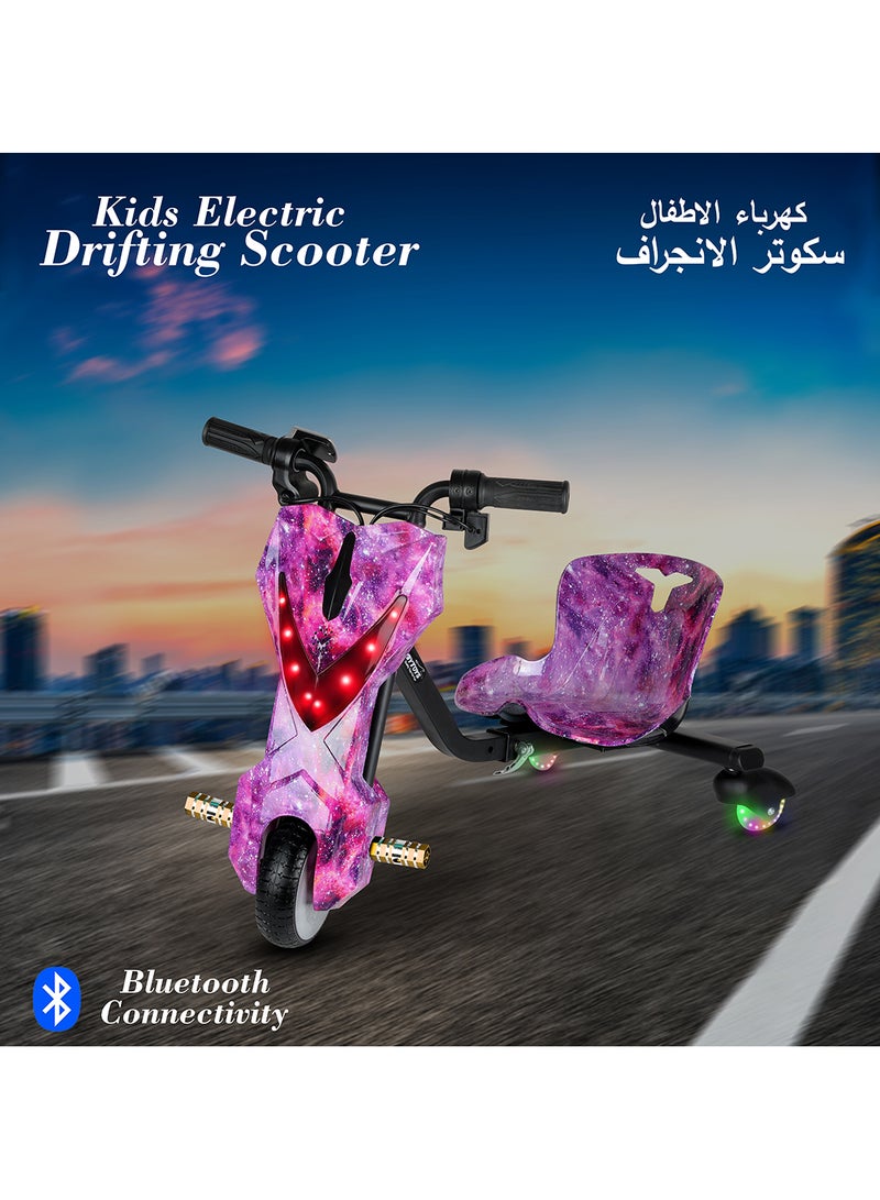 MyToys | Mini 36V High-Power 360Â° Electric Stunt Drifting Scooter For Kids & Adults - Adjustable Body With Bluetooth & Protective Gear, 3 Speed Modes, 250W Brushless Motor, 8-15 Km/H With 80 Kg Load, Noon Exclusive Series | Purple | Age 6+ - Image 4