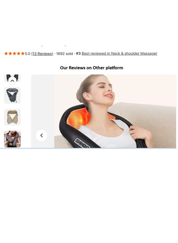Generic Shiatsu Neck & Back Massager with Soothing Heat – Electric Deep Tissue 3D Kneading for Back Pain, Pain Relief in Neck, Shoulder, Waist, Legs  - Image 2