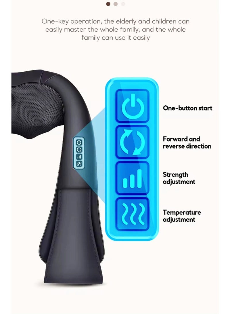 Neck and Shoulder Massager with Soothing Heat, Electric Deep Tissue 3D Kneading Massage for Shoulder, Leg, and Body Muscle Pain Relief, Suitable for Home, Office, and Car Use, Black - Image 2