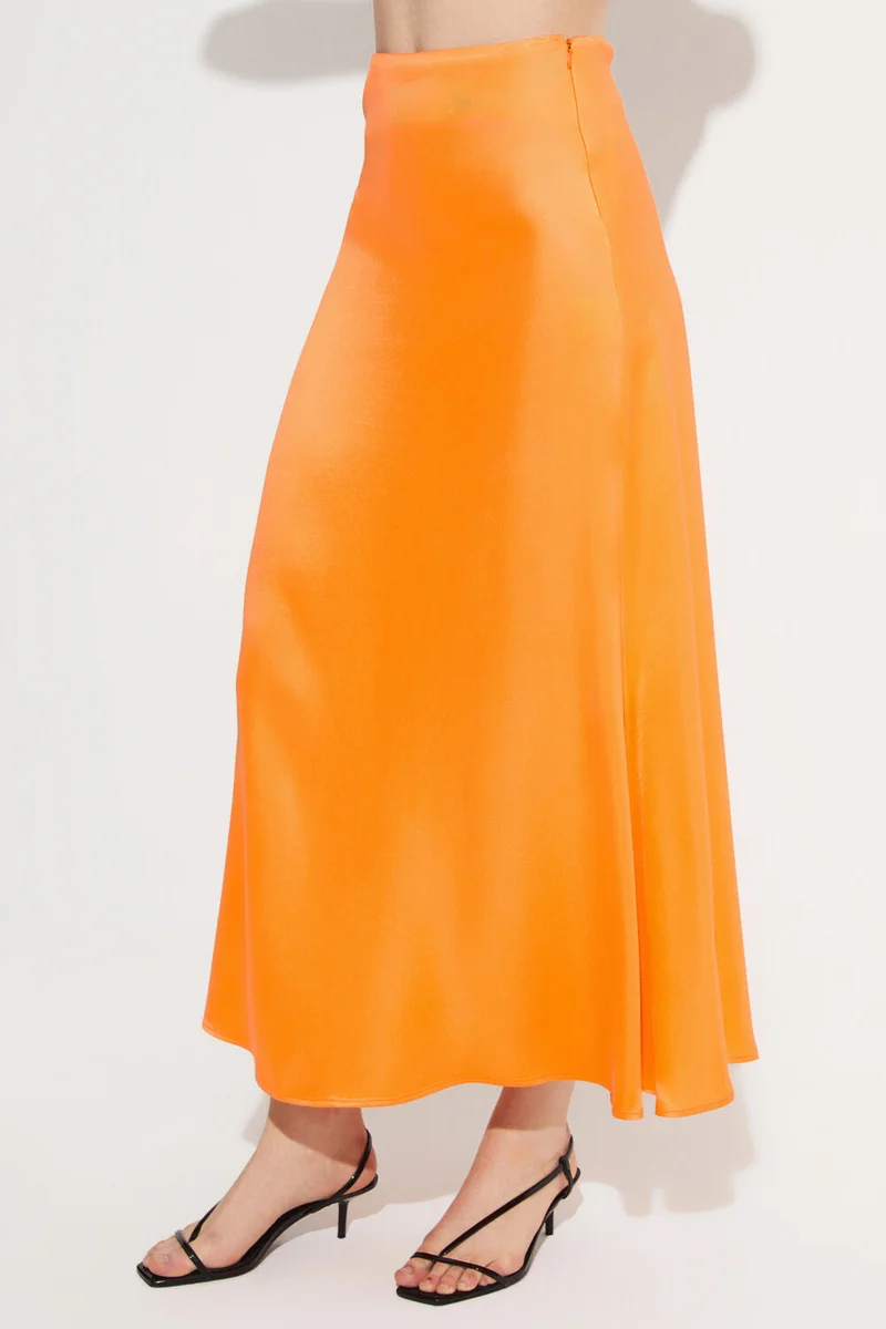 JUNE Long Satin Skirt