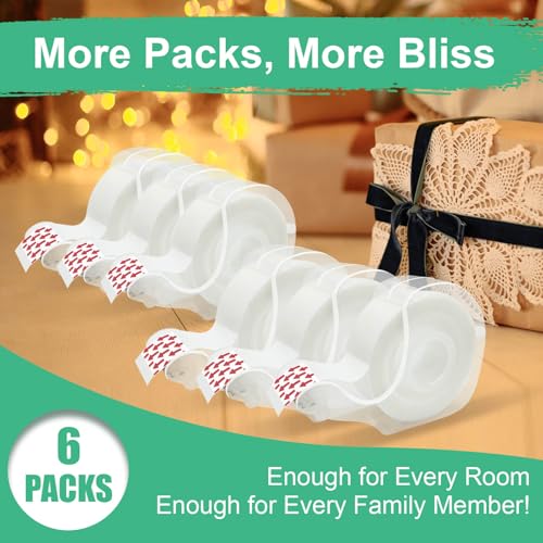 BeataTap Tape Invisible Tape for Gift Wrapping 6 Rolls6 Refillable Dispensers Matte Finish Writable 34x 650 Clear Tapes for Christmas Wrapping Paper OfficeSchool Supplies - Image 3