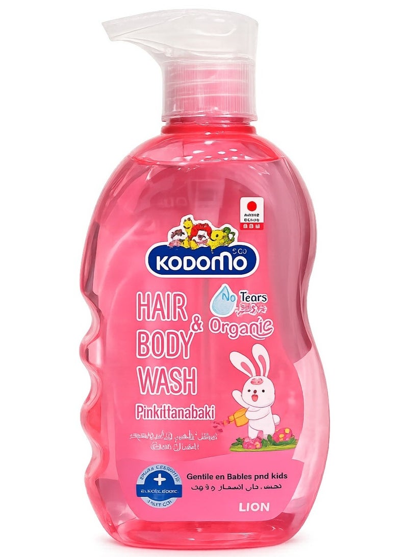 Kodomo Hair & Body Wash Pink Hanabaki Gentle On Babies And Kids 400ml - Image 1