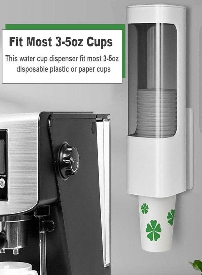IWNTWY Cup Dispenser, Pull Type Water Cooler Cup Holder Fit 3oz - 5oz Small Cups, Wall Mount Bathroom Disposable Mouthwash Cups Dispenser with Paste for Home Office Hospital (White) - Image 2