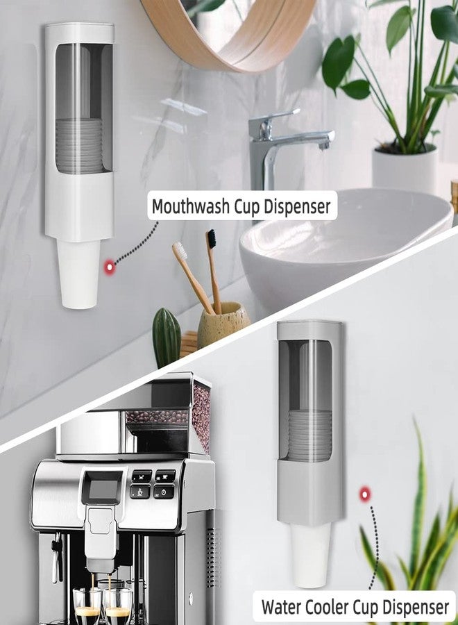 IWNTWY Cup Dispenser, Pull Type Water Cooler Cup Holder Fit 3oz - 5oz Small Cups, Wall Mount Bathroom Disposable Mouthwash Cups Dispenser with Paste for Home Office Hospital (White) - Image 5