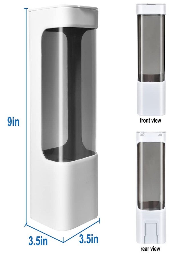 IWNTWY Cup Dispenser, Pull Type Water Cooler Cup Holder Fit 3oz - 5oz Small Cups, Wall Mount Bathroom Disposable Mouthwash Cups Dispenser with Paste for Home Office Hospital (White) - Image 3