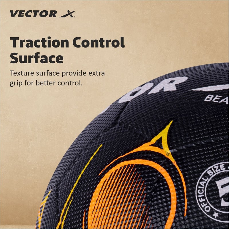 VECTOR X BEAST Football - Size 5 - White & Orange - Image 3