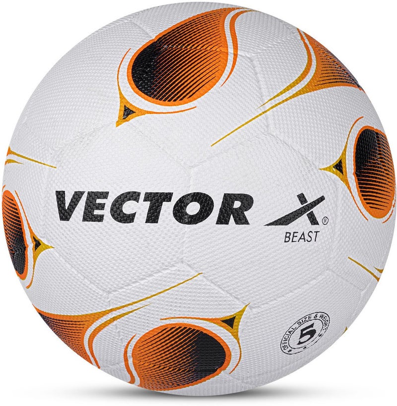 VECTOR X BEAST Football - Size 5 - White & Orange - Image 1