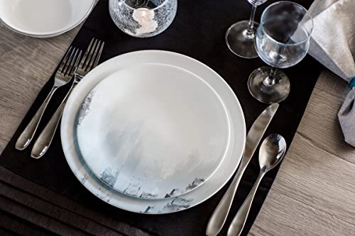 Corelle Tranquil Reflection Chip & Break resistant 12Pc Dinner Set, Service For 4, Blue, Grey - Image 5