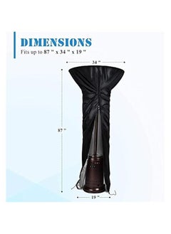 Generic Patio Heater Covers,Round Patio Heater Cover Outdoor Stand Up Heater Cover Waterproof With Zipper,87 x 34 x 19 Inch,Black  - Image 3