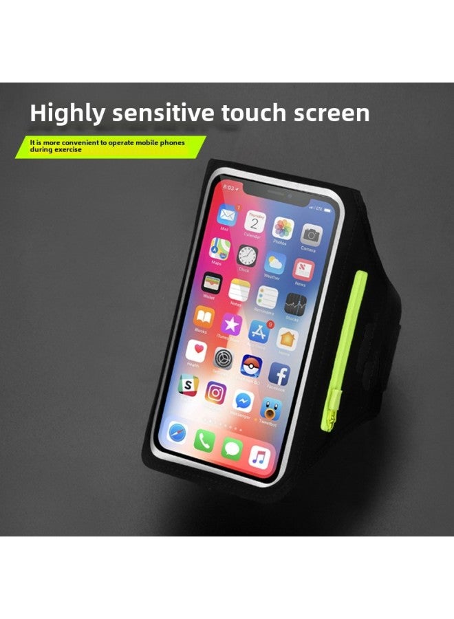 حقيبة ذراع للهاتف المحمول للرياضة في الهواء الطلق لهاتف iphone المحمول الذراع كم شاشة تعمل باللمس حقيبة الذراع تشغيل حقيبة الهاتف المحمول - اللون: أسود أسود سحاب - السعة: في حدود 6.8 (بدون سيليكون) - Image 5