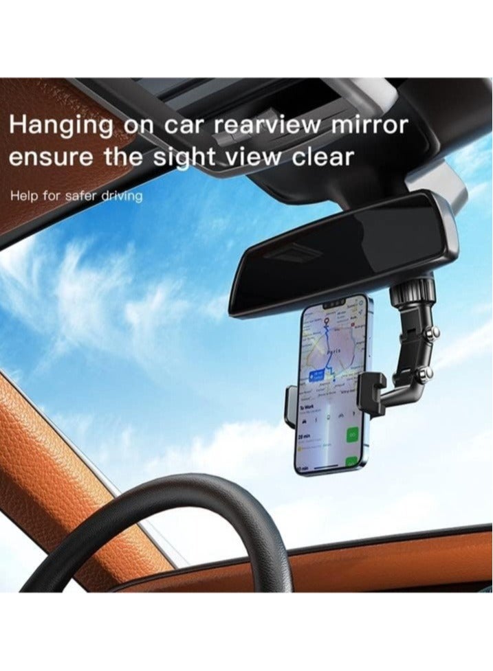 ELTRAZONE C192 Clip-on Rotating Car Rearview Mirror Mount Adjustable Bracket for 4-6.7inch Phone Holder. - Image 5