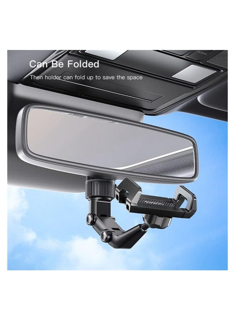 ELTRAZONE C192 Clip-on Rotating Car Rearview Mirror Mount Adjustable Bracket for 4-6.7inch Phone Holder. - Image 4