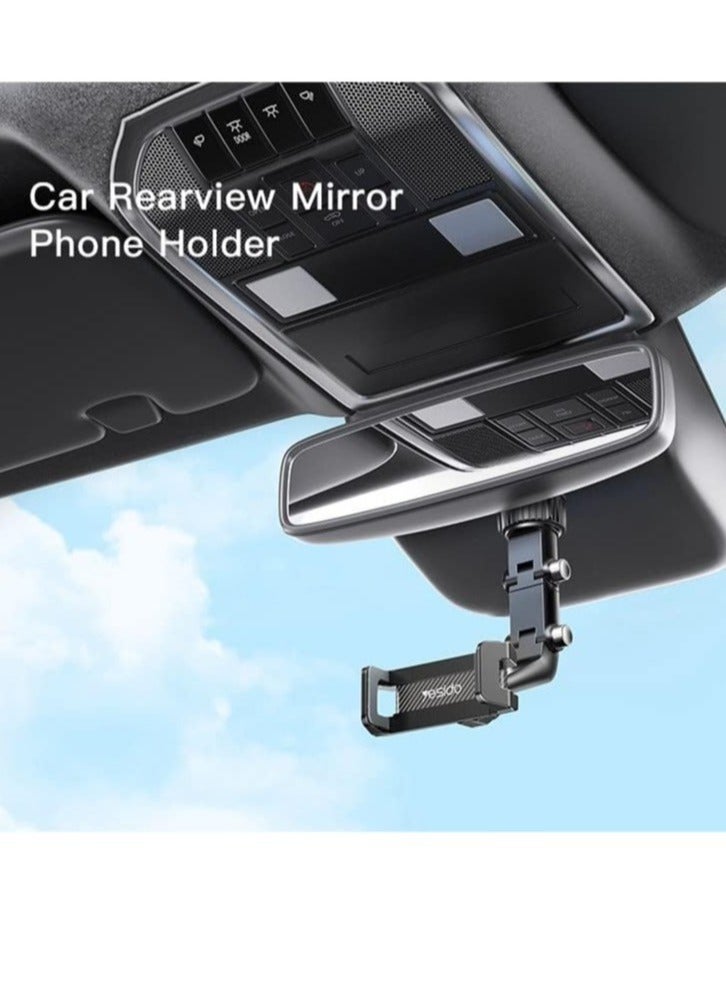 ELTRAZONE C192 Clip-on Rotating Car Rearview Mirror Mount Adjustable Bracket for 4-6.7inch Phone Holder. - Image 2