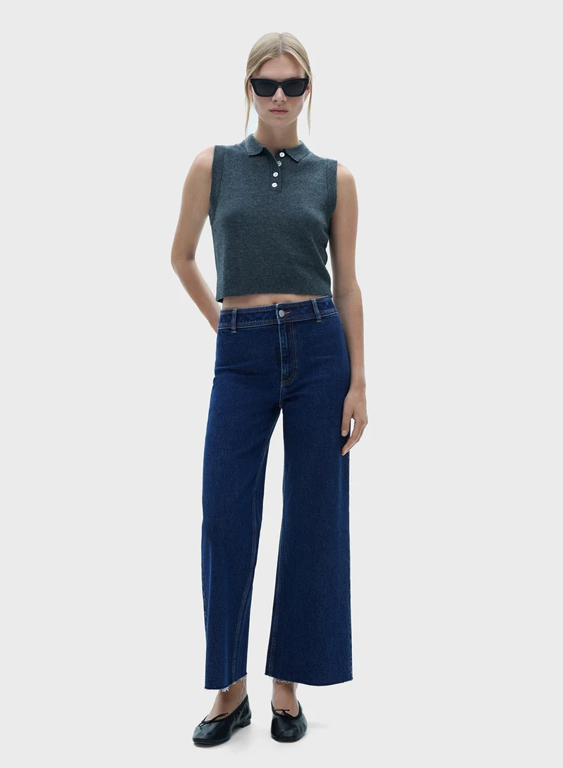 MANGO Catherin High Rise Culotte Jeans