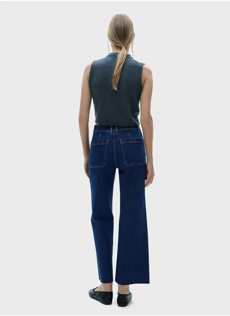 مانجو Catherin High Rise Culotte Jeans