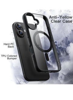Generic Magnetic Case for iPhone 16 6.1-Inch Compatible with MagSafe, Shockproof Phone Bumper Cover, Solid Color Matte TPU Frame, Anti-Scratch Clear BackCase For iPhone 16 6.1-Inch, Crystal Clear Case [Not Yellowing]  Shockproof Protective Case Transparent Protective Slim Cover (Black)  - Image 2