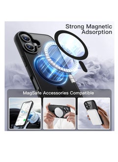 Generic Magnetic Case for iPhone 16 6.1-Inch Compatible with MagSafe, Shockproof Phone Bumper Cover, Solid Color Matte TPU Frame, Anti-Scratch Clear BackCase For iPhone 16 6.1-Inch, Crystal Clear Case [Not Yellowing]  Shockproof Protective Case Transparent Protective Slim Cover (Black)  - Image 3