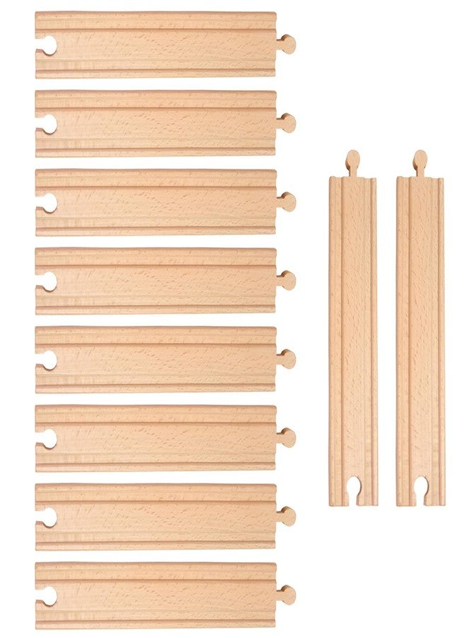 مسار خشبي مستقيم من ORBRIUM مقاس 10 × 8 بوصة للسكك الحديدية الخشبية مناسب لـ Thomas وBrio وIKEA وMelissa & Doug