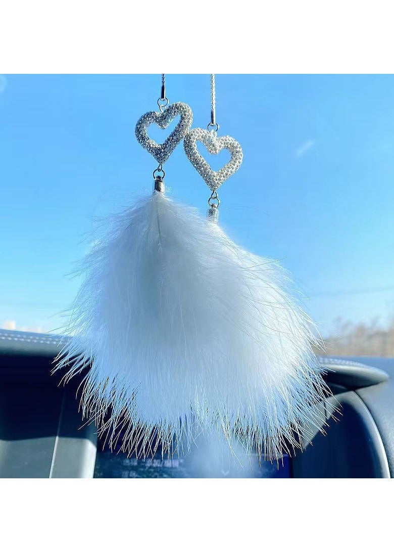 Car feather pendant car hanging jewelry high-grade diamond car jewelry - Image 1