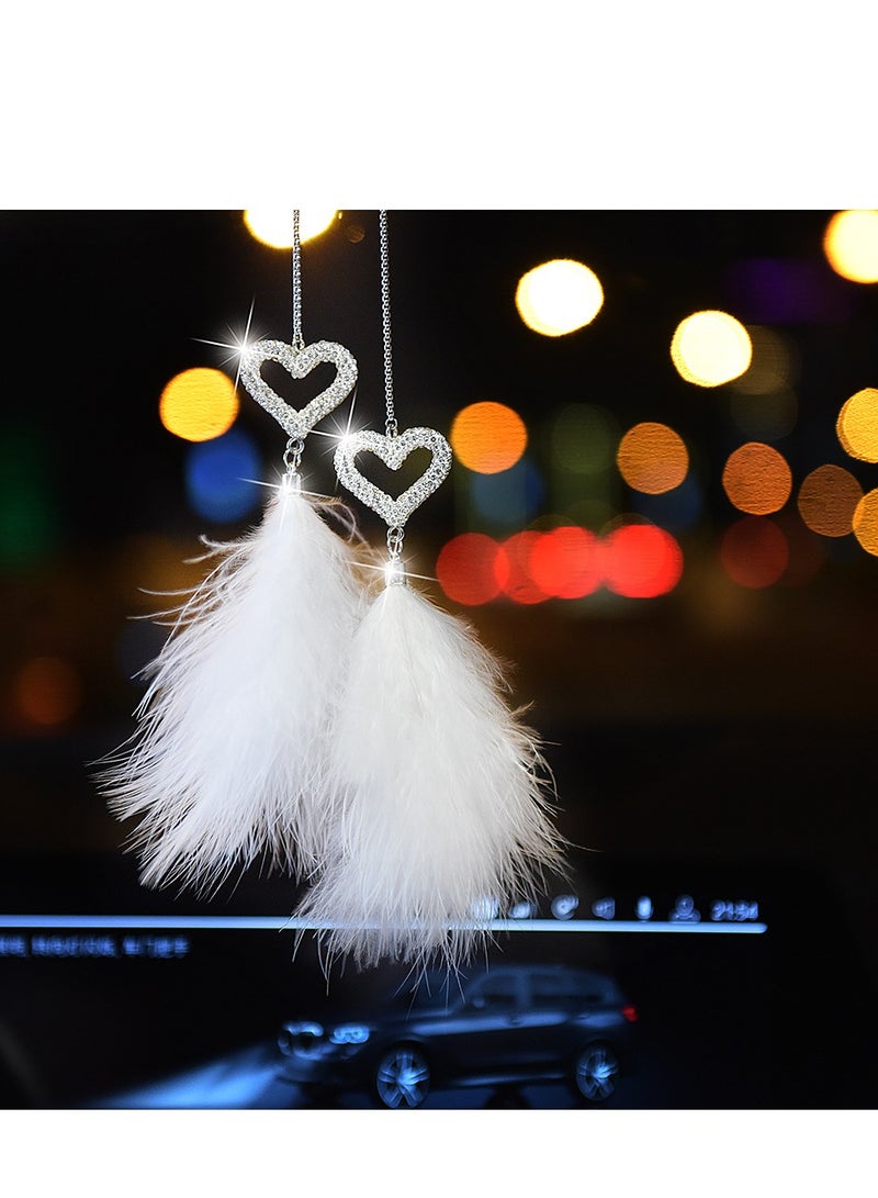 Car feather pendant car hanging jewelry high-grade diamond car jewelry - Image 2