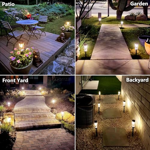 Gorrzai Bright Solar Pathway Lights Outdoor 8 Pack Solar Lights Outdoor LED Waterproof with 3000K Tungsten Filament Bulb Landscape Lighting for Yard, Driveway, Garden, Walkway, Lawn, Path - Image 4