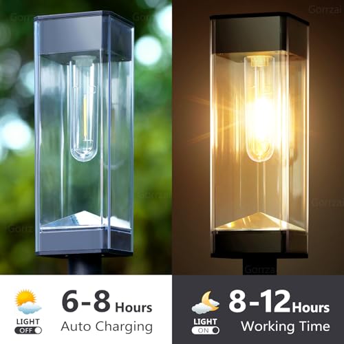 Gorrzai Bright Solar Pathway Lights Outdoor 8 Pack Solar Lights Outdoor LED Waterproof with 3000K Tungsten Filament Bulb Landscape Lighting for Yard, Driveway, Garden, Walkway, Lawn, Path - Image 5