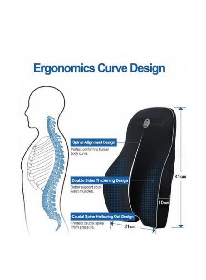 MIXDE Ergonomic Design 3D Mesh Lumbar Support Pillow and Memory Foam Back Cushion  - Image 2