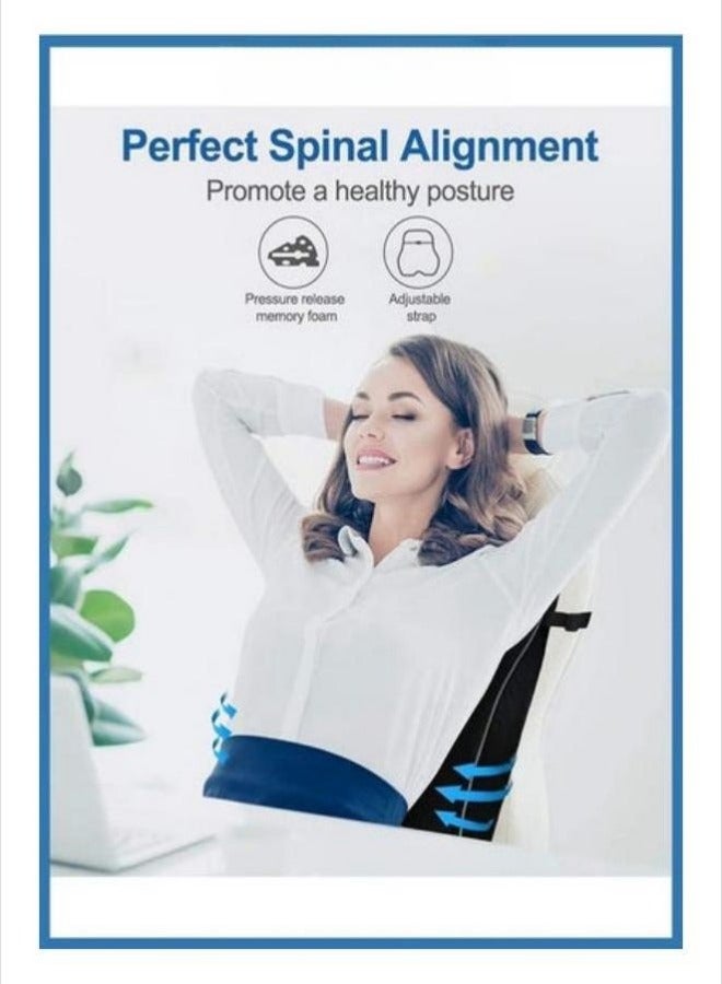 MIXDE Ergonomic Design 3D Mesh Lumbar Support Pillow and Memory Foam Back Cushion  - Image 3