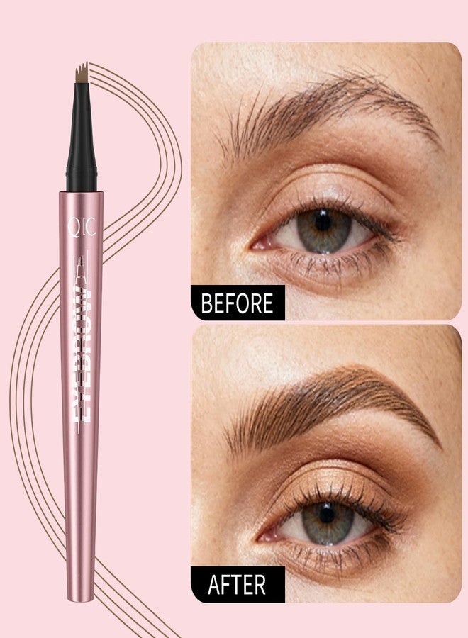 W3W Eyebrow Pencils for Women - Microblading Eyebrow Pencil with Precise 4-Fork-Tip Waterproof Eyebrow Pen Smudge-Proof Eye Brow Pencils Create Natural Hair-Like Brows, Last All-Day, Light Brown - Image 2