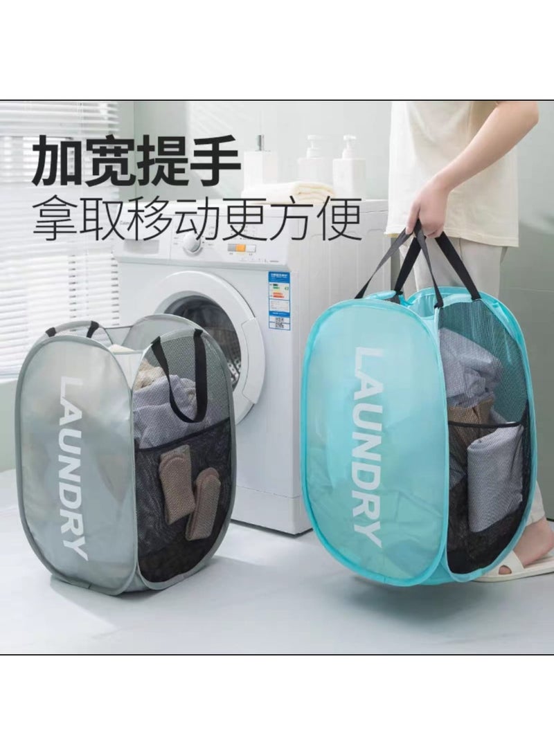 سلة غسيل، مريحة، متعددة الوظائف، سلة غسيل قابلة للطي، سهلة الاستخدام، أنيقة، سعة كبيرة، للمنزل - Image 2