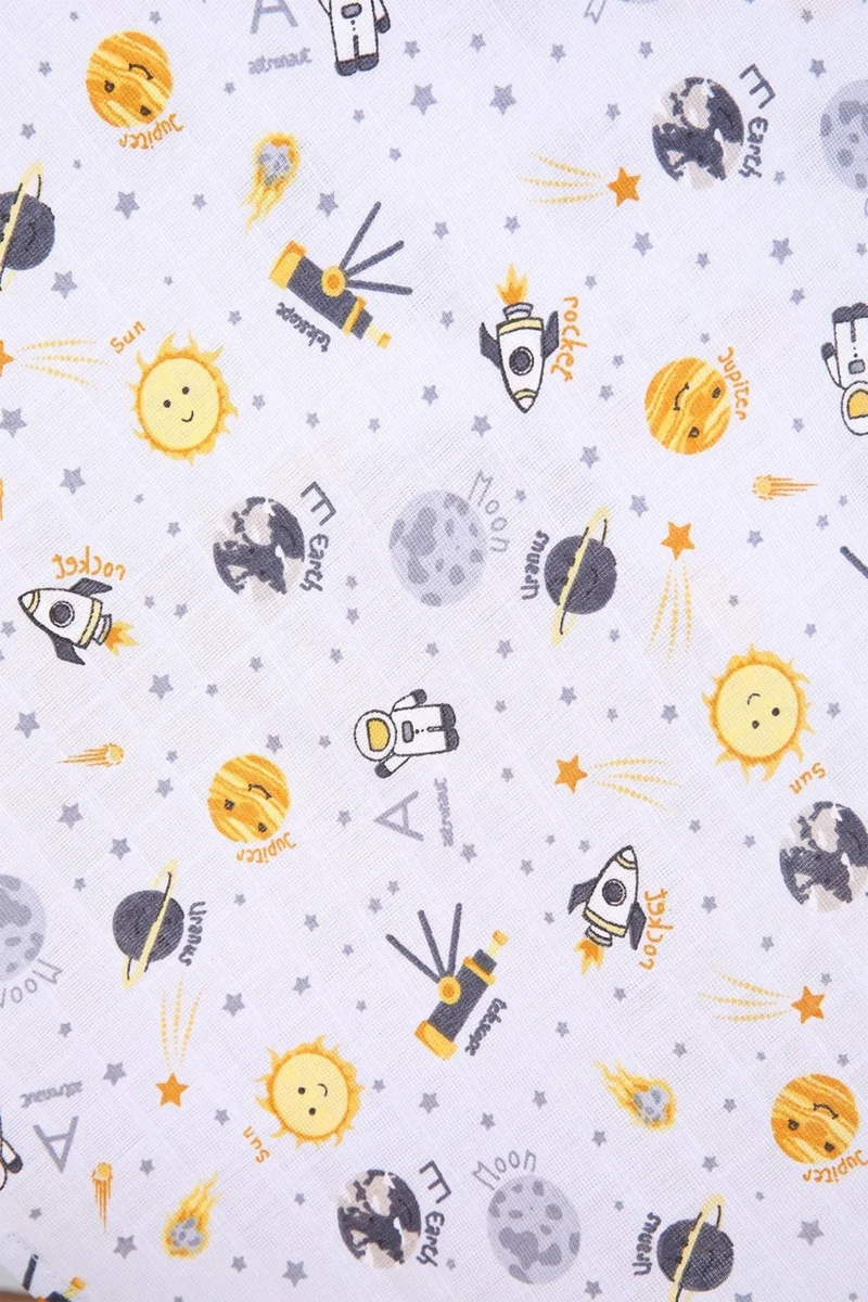 Baby Hola Babyhola Muslin Cover 80x80cm Space Pattern Organic Gift Breastfeeding Bottom Opening Newborn Stroller Cover