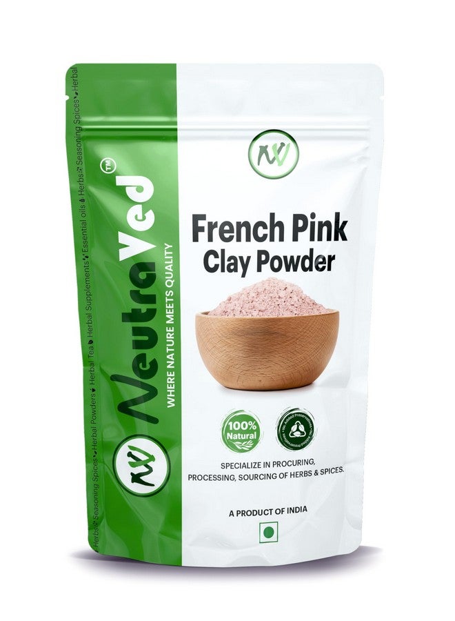 NeutraVed French Pink Clay Powder | Pure And Natural Solution For Skincare, Face Scrubs, And Body Cleansers For All Skin Type | Reusable Stand-Up Zipper Pouch - 200G - Image 1